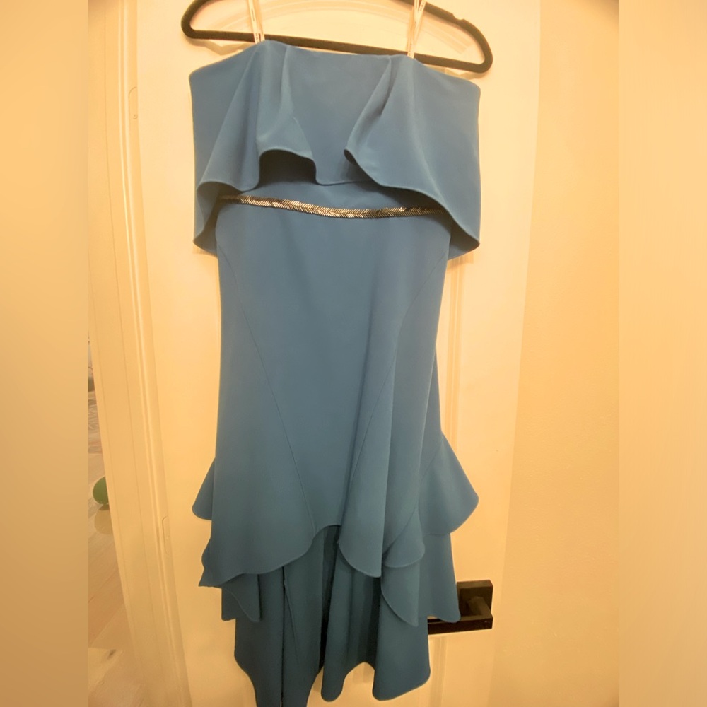 Halston heritage cobalt blue cocktail dress with beaded detail size 8 NWT